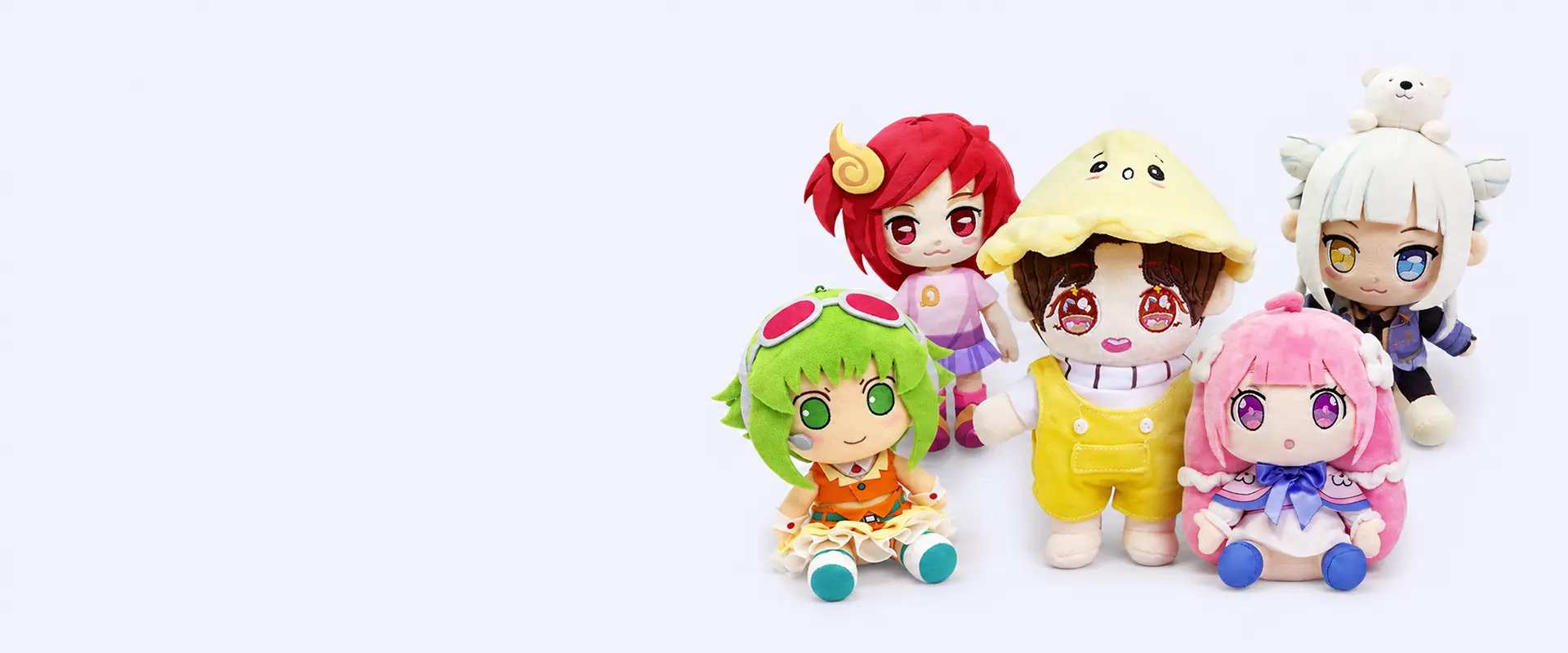 Custom anime plush with chibi proportions embroidered eyes hair details and packaging by WisePlush