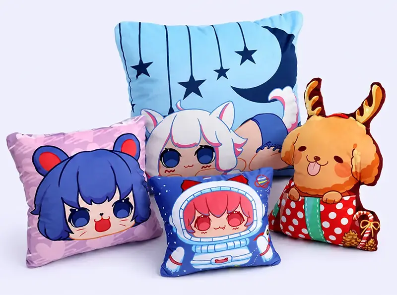 Character plush pillow samples