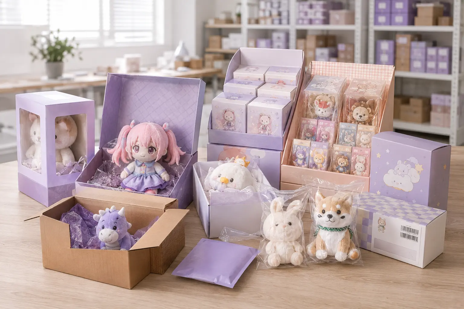 Custom plush gift box retail packaging blind box and barcode label review