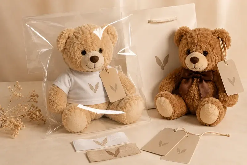 OPP bags and hang tags for custom teddy bears